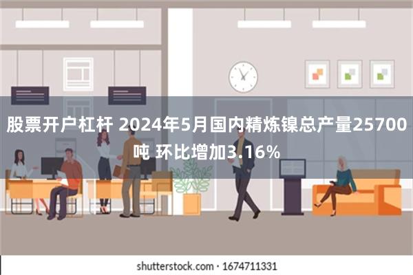 股票开户杠杆 2024年5月国内精炼镍总产量25700吨 环比增加3.16%